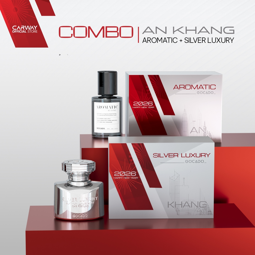 Bộ Quà Tặng "An Khang" Nước Hoa Ô Tô Aromatic+Silver Luxury CARWAY