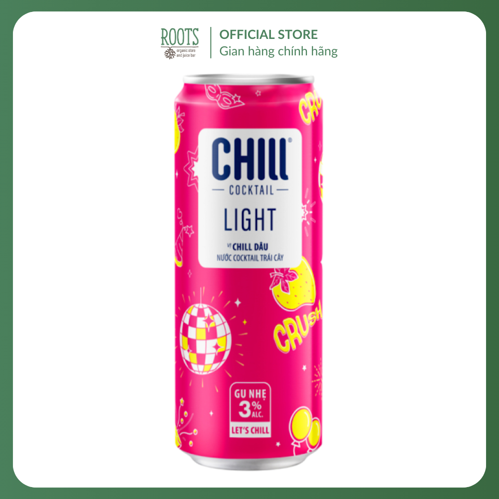 (Ship hỏa tốc) CHILL COCKTAIL - Nước Trái Cây Lên Men Vị Chill Dâu, Light Strawberry & Vodka, 3% (33