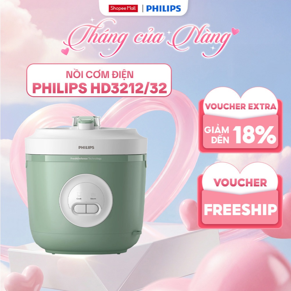 [HÀNG CHÍNH HÃNG] Nồi Cơm Điện Philips Series 3000 HD3212 /32 1.8 Lít - Bảo Hành 24 Tháng