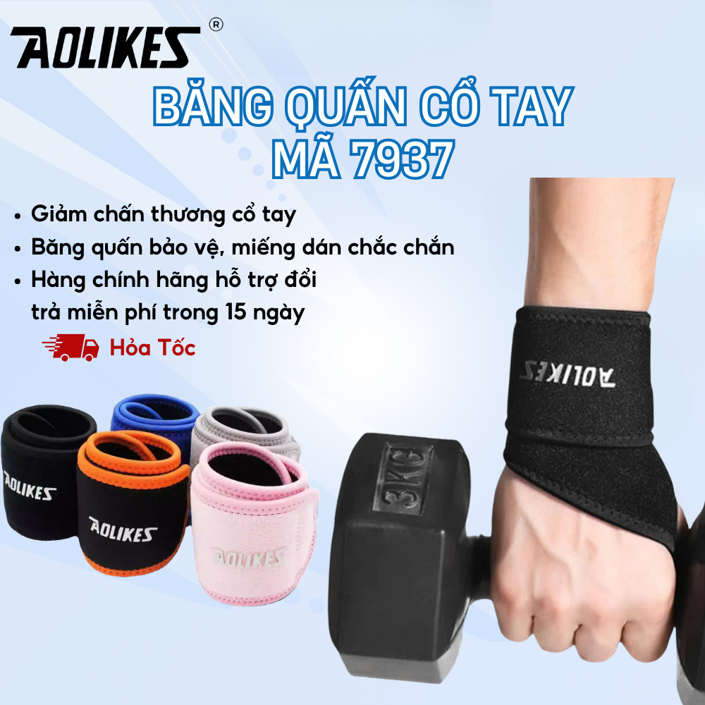 Băng quấn cổ tay Aolikes 7937 Đai quấn bảo vệ cổ tay hỗ trợ nẹp xương ống khớp cổ tay AOLIKES