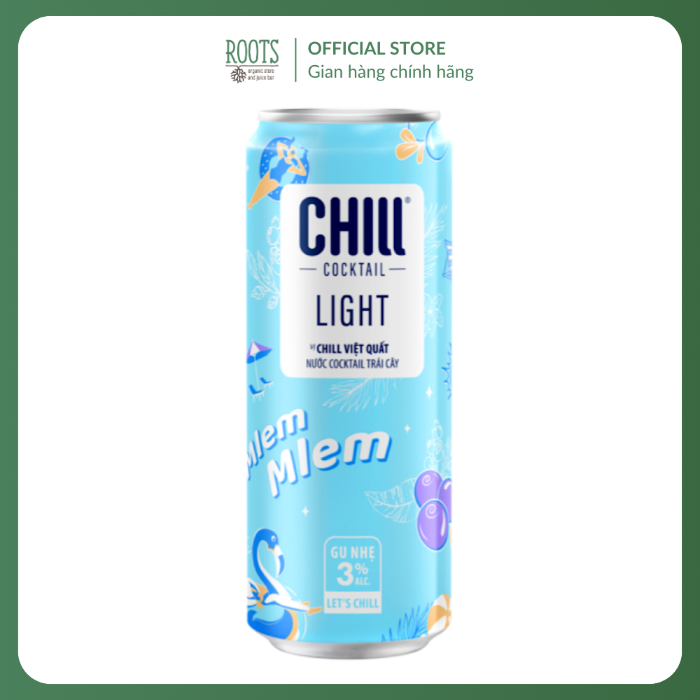 (Ship hỏa tốc) CHILL COCKTAIL - Nước Trái Cây Lên Men Vị Chill Việt Quất, Light Blueberry & Vodka, 3
