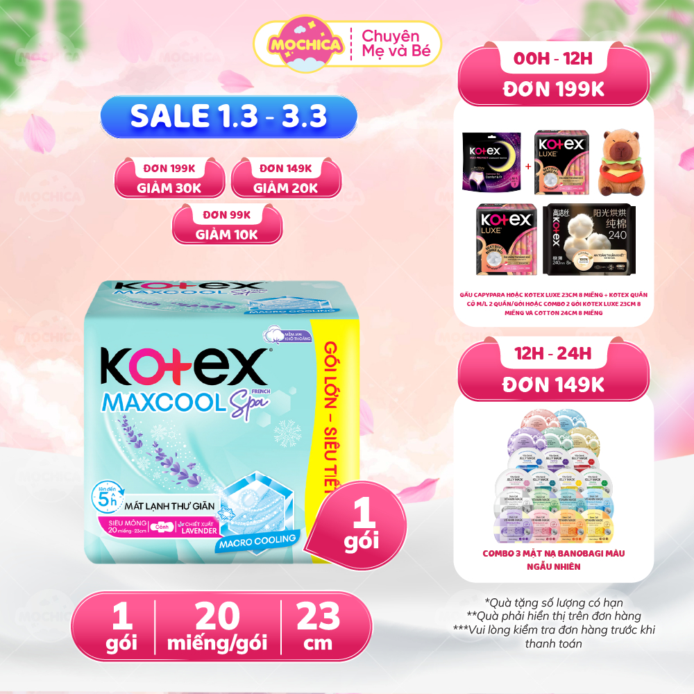 Băng vệ sinh Kotex Max cool French Spa 20 miếng, siêu mỏng - Mochishop _Mochica