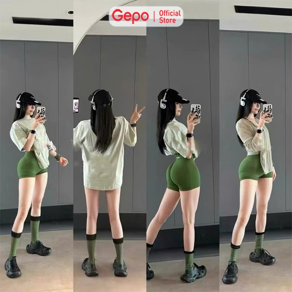 GEPO Quần Short Đùi Tập Gym Cạp Cao Lưng V Có Chun Bản Nâng Cấp 10%Elsaten GP129 | BigBuy360 - bigbuy360.vn