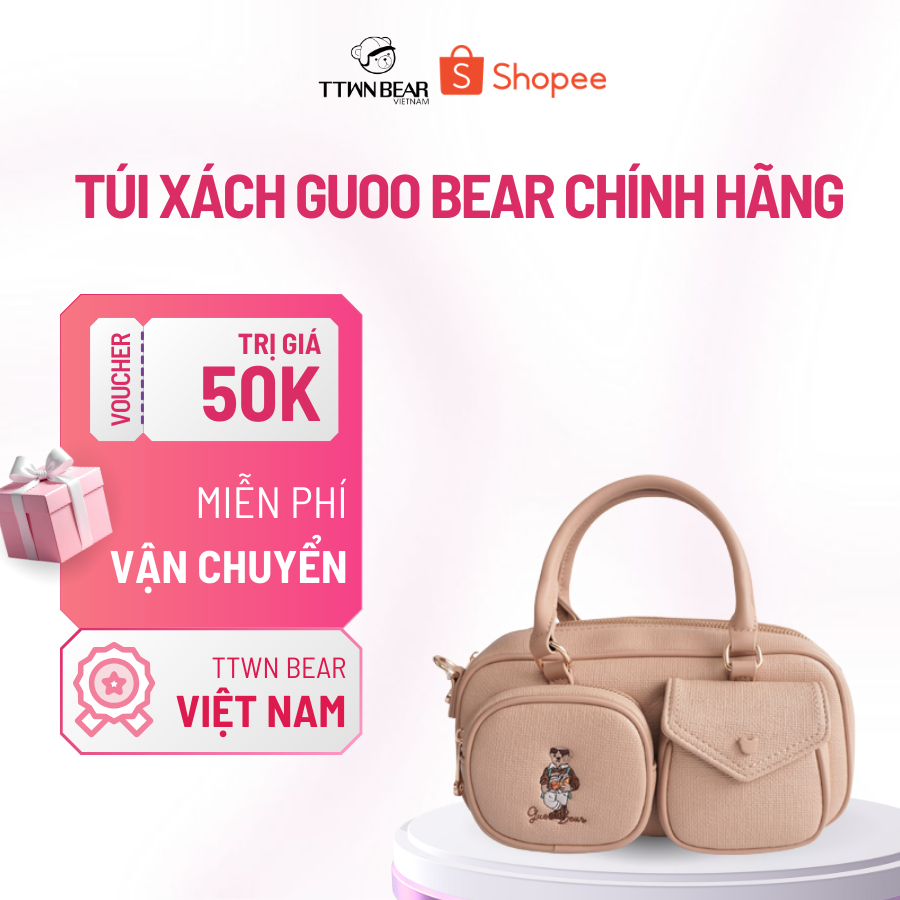 Túi xách nữ GUOO BEAR chính hãng - GU1511 GU1548 tặng kèm dây đeo và charm gấu