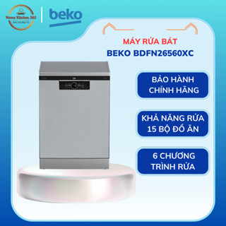MÁY RỬA BÁT BEKO BDFN26560XC - 15 bộ, 6 chương trình rửa, Công nghệ CornerIntense