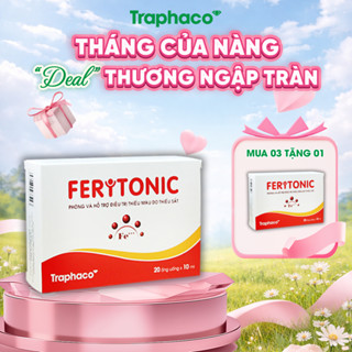 TPBVSK FERITONIC Traphaco Bổ Sung Sắt Cho Bé Và Mẹ Bầu, Giảm Nguy Cơ Thiếu Máu, Tái Tạo Hồng Cầu Hộp 2 Vỉ x 10 Ống