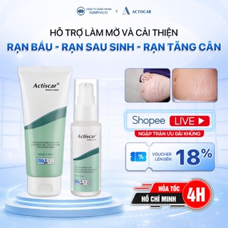 Combo Kem Serum Rạn Da ACTISCAR Mờ Rạn Trắng, Rạn Đỏ Dành Cho Bà Bầu, Rạn Tăng Cân Dậy Thì Lâu Năm