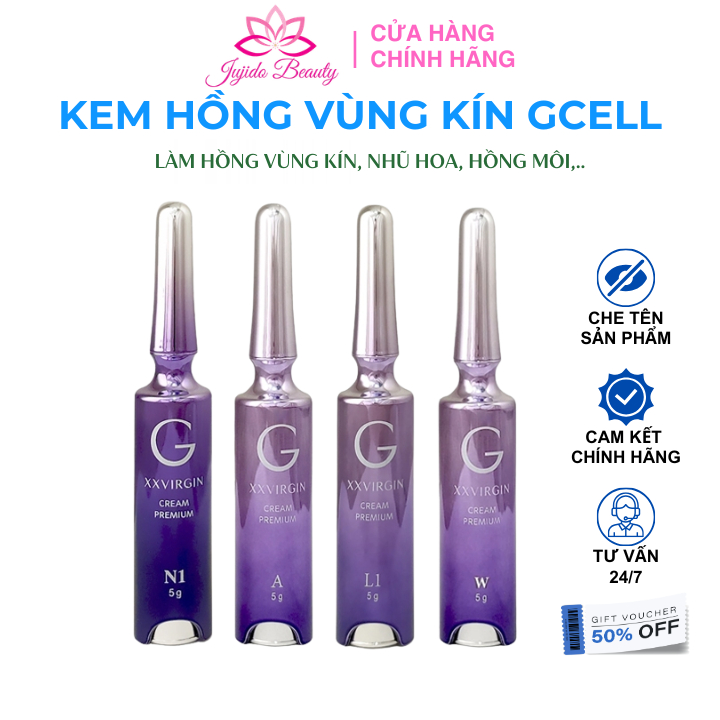 Kem Hồng Nhũ Hoa Gcell XXVIRGIN N1 5ml Hàn Quốc, Vùng Kín W, Nách Bẹn Mông A, Môi L1 làm Hồng Tự Nhi