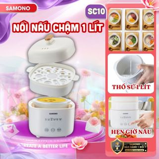 (Hỏa tốc HCM) Nồi nấu chậm đa năng SAMONO SW-SC10 dung tích 1L phiên bản tiếng Việt - Hàng chính hãng BH 1 năm