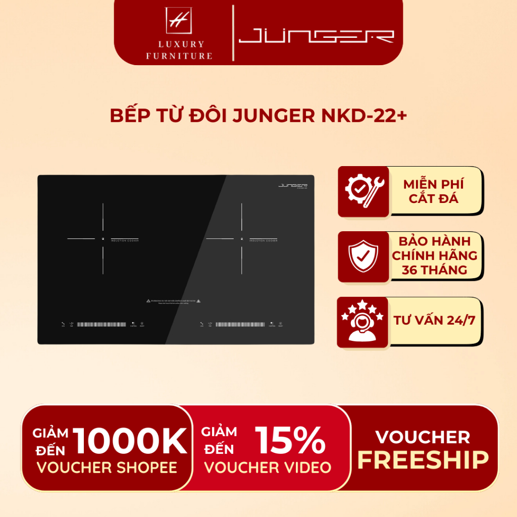 [Miễn Phí lắp đặt] Bếp đôi Junger NKD_22+ | BH chính hãng