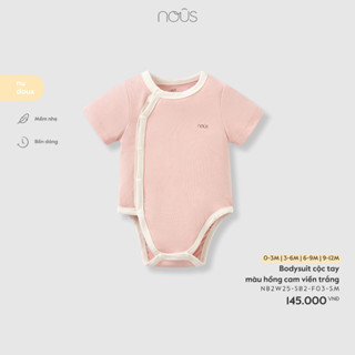 Nous Baby Bodysuit cộc tay, bộ liền thân, body chip bé trai bé gái cài lệch mát thoáng bé dưới 10.5kg BST T3