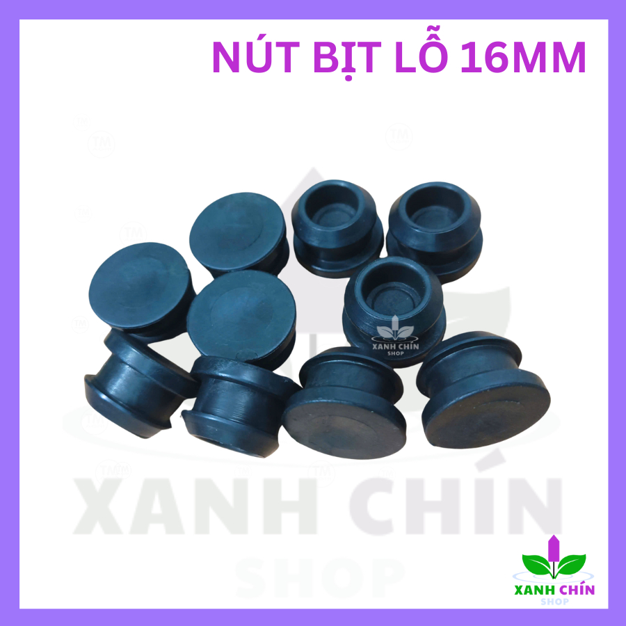 10 cái Nút cao su bịt lỗ khoan 16mm – bịt lỗ thừa hệ thống tưới cây, cao su đàn hồi bền