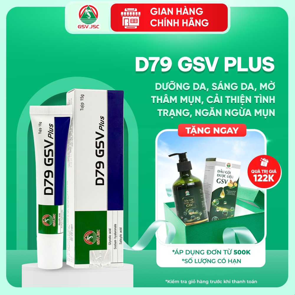D79 GSV Plus (15g) - Gel bôi ngừa mụn ẩn, Mờ thâm, Kiểm soát dầu nhờn, Dưỡng da