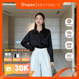  Áo Sơ Mi Công Sở Tay Dài Form Rộng Basic Chất Lụa Mát Mẻ BBSTORE'S - A2379