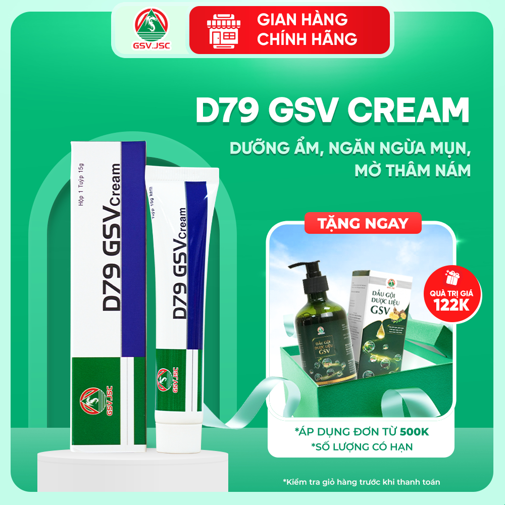 D79 GSV Cream giúp ngăn ngừa mụn, làm mờ thâm nám, dưỡng ẩm giúp da mềm mịn (mới)