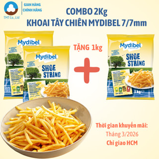 [Tặng thêm 1kg] Combo 2 túi Khoai tây chiên đông lạnh MYDIBEL 1kg/túi, size Shoe String 7/7mm