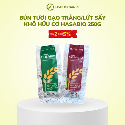 [Hữu cơ] Bún gạo trắng/lứt sấy khô hữu cơ HASABIO túi 250g