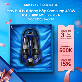 Máy hút bụi dạng hộp Samsung 430W VCC8836V36/XSV - Bộ Lọc HEPA H13,  màu Xanh