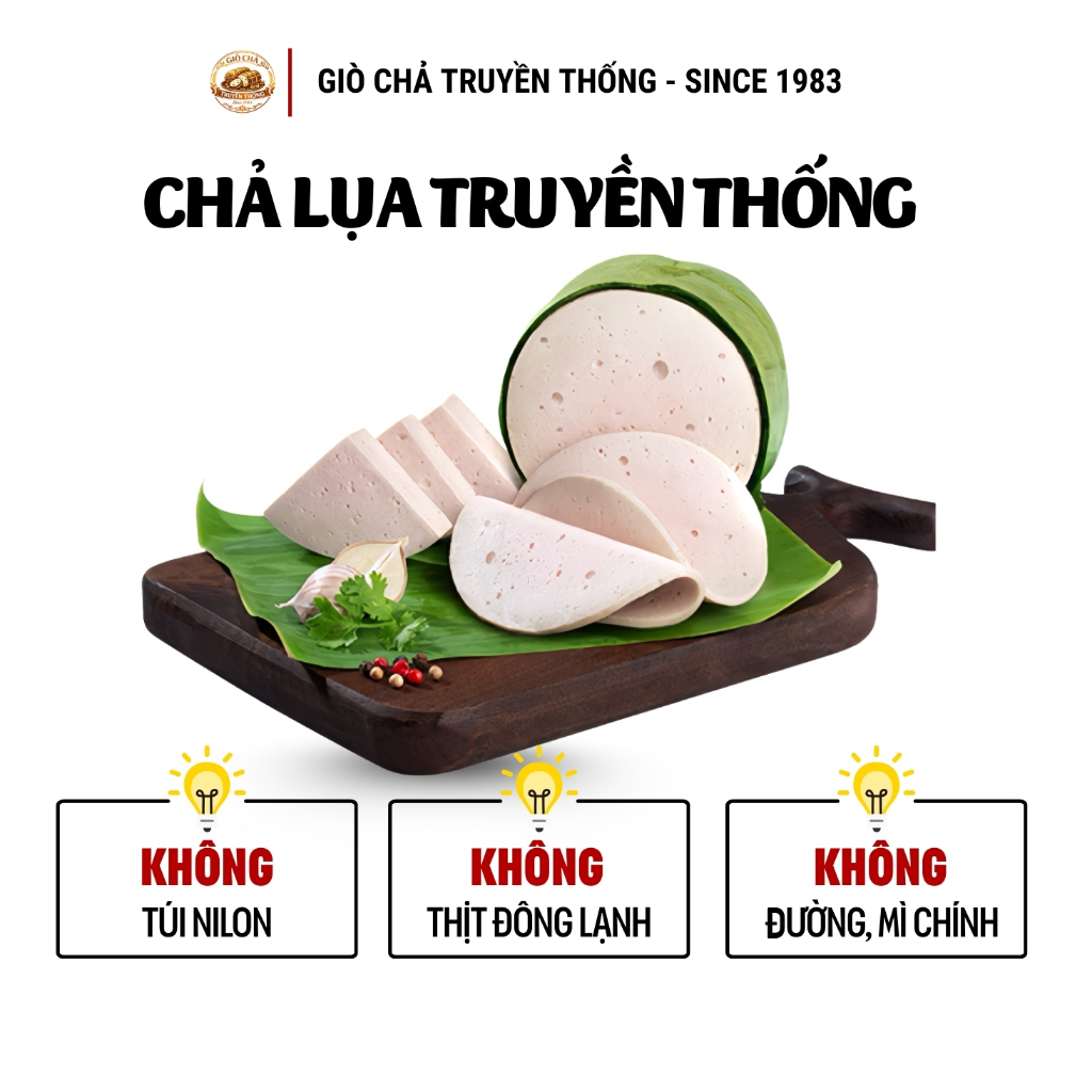 Chả lụa Cửu Long gói lá chuối truyền thống, Giò lụa chuẩn hương vị xưa, chả lụa ngon chuẩn ISO 22000
