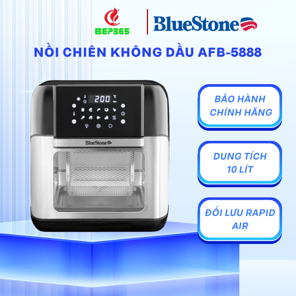 NỒI CHIÊN KHÔNG DẦU BLUESTONE AFB-5888– Công Nghệ Rapid Air, Chiên Giòn Không Dầu