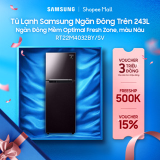 Tủ Lạnh Samsung Ngăn Đông Trên 236L RT22M4032BY/SV - Ngăn Đông Mềm Optimal Fresh Zone, màu Nâu