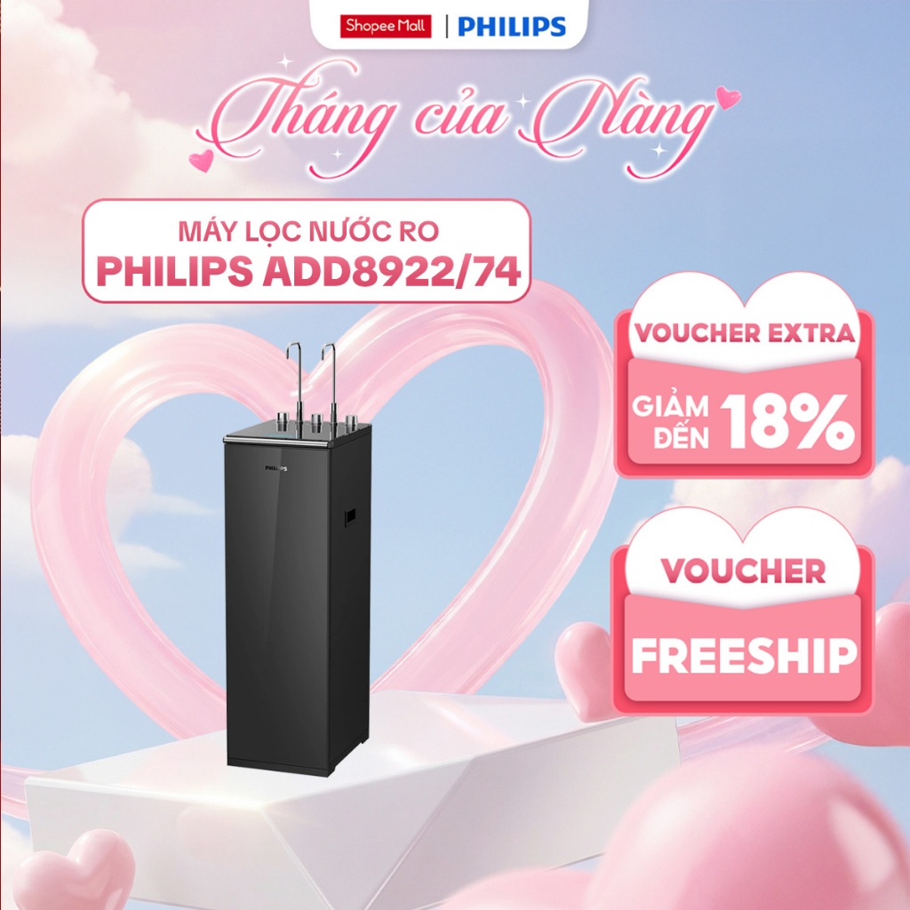 [ MIỄN PHÍ LẮP ĐẶT] Máy lọc nước đứng RO Nóng - Lạnh Hydrogen Philips ADD8922 - 10 lõi
