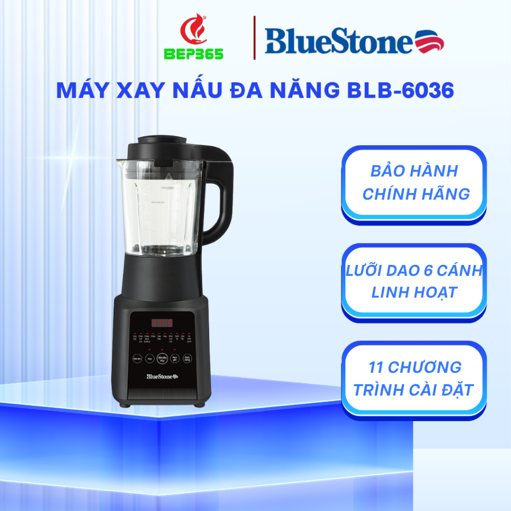 MÁY XAY NẤU ĐA NĂNG BLUESTONE BLB 6036 –  Lưỡi Dao Sắc Bền, Vệ Sinh Dễ Dàng