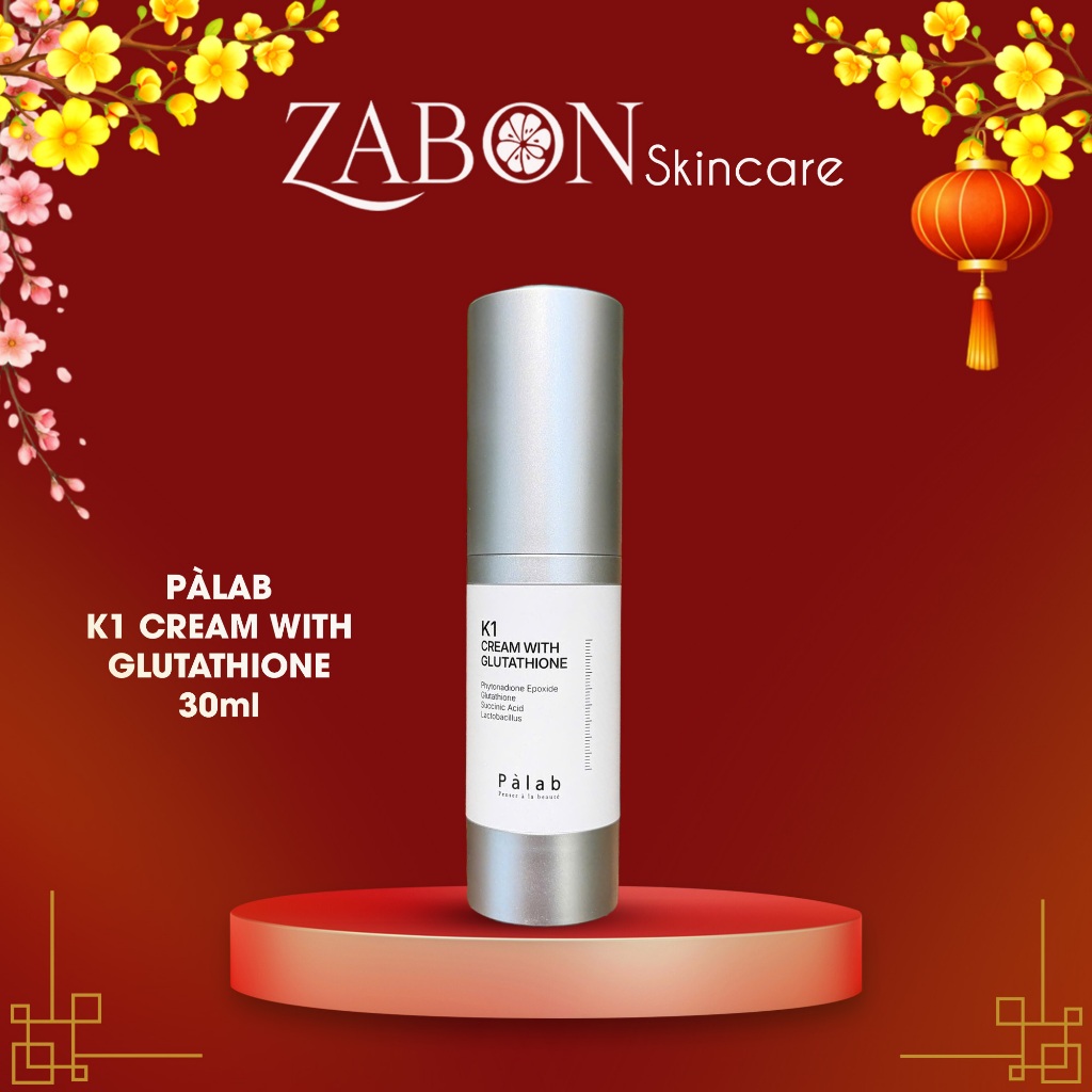 Kem dưỡng PÀLAB K1 Cream With Glutathione hỗ trợ làm dịu, phục hồi và cải thiện da xỉn màu 30ml