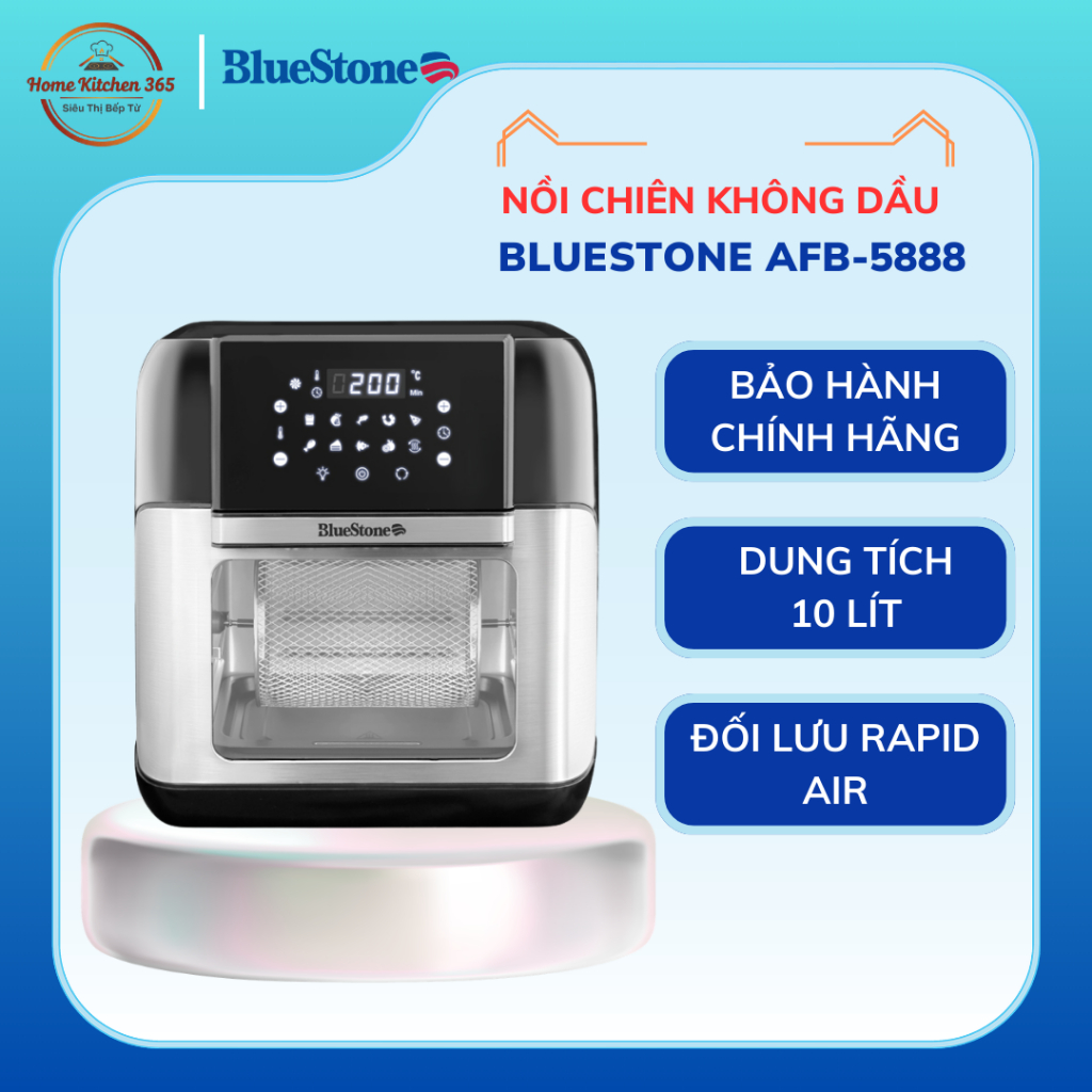NỒI CHIÊN KHÔNG DẦU BLUESTONE AFB-5888 – Công Nghệ Rapid Air, An Toàn Cho Gia Đình