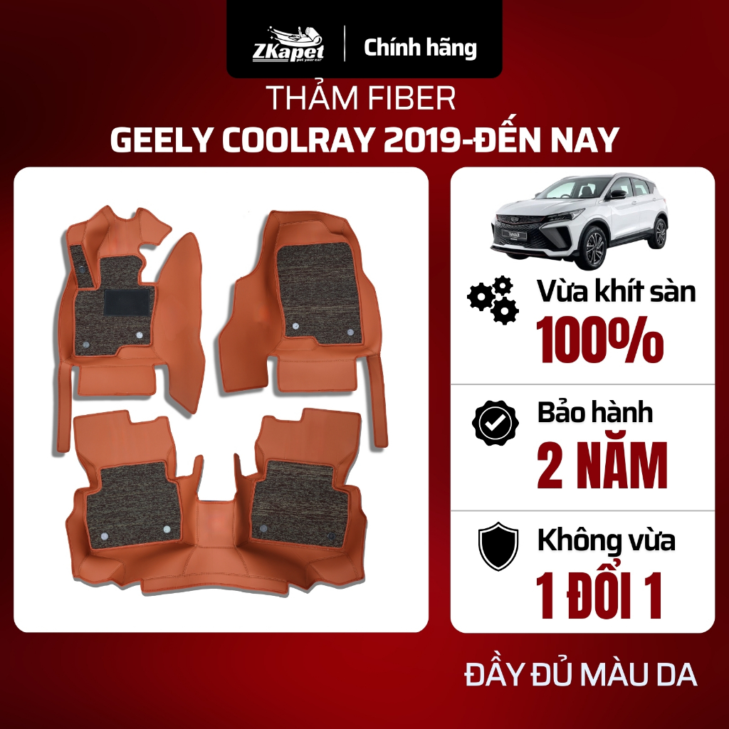 Thảm Lót Sàn Ô Tô Da Fiber Xe Geely Coolray năm 2019-Đến Nay 5 chỗ ZKAPET
