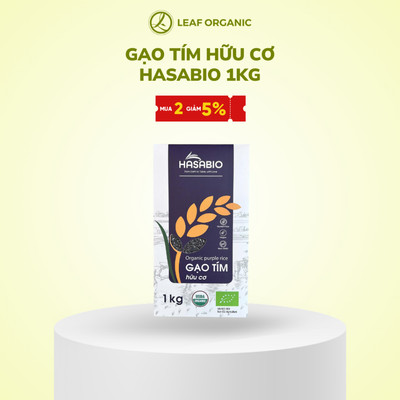 Gạo tím hữu cơ HASABIO dẻo thơm hộp 1kg