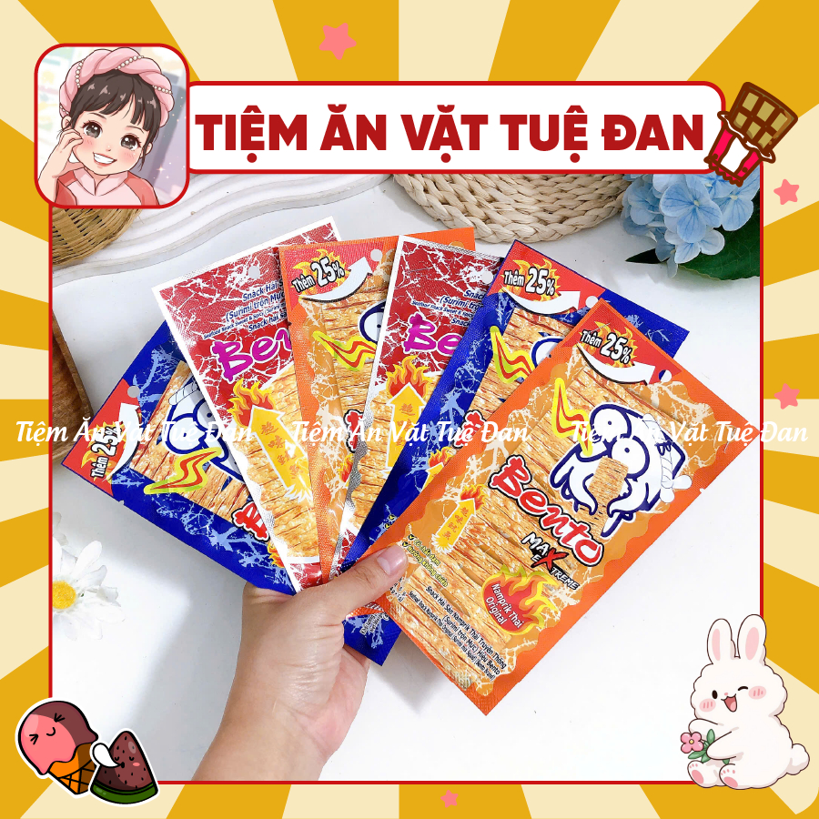 [COMBO 5 GÓI] Mực Bento Gói 4g Snack Mực Bento Thái Lan Đủ 3 Vị Mực Bento Siêu Cay, Đồ ăn Vặt