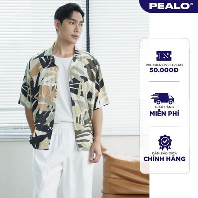 Áo sơ mi Cuban Shirt cộc tay PEALO nam chất liệu linen cao cấp