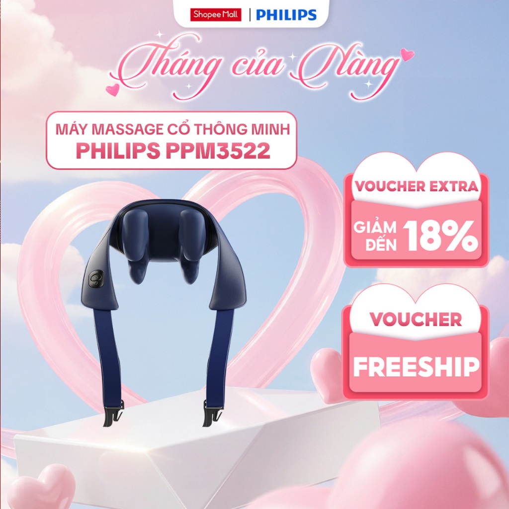 Máy Massage Cổ Vai Gáy PHILIPS PPM3522 | Máy Massage Fascial Philips PPM7323 |Chính hãng BH 24 Tháng