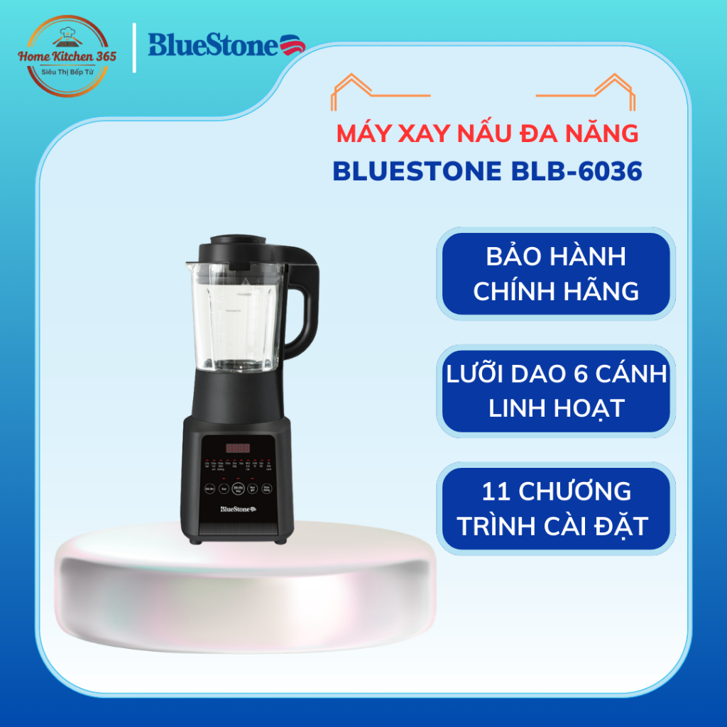 MÁY XAY NẤU ĐA NĂNG BLUESTONE BLB 6036 –  Lưỡi Dao Sắc Bền, Vệ Sinh Dễ Dàng