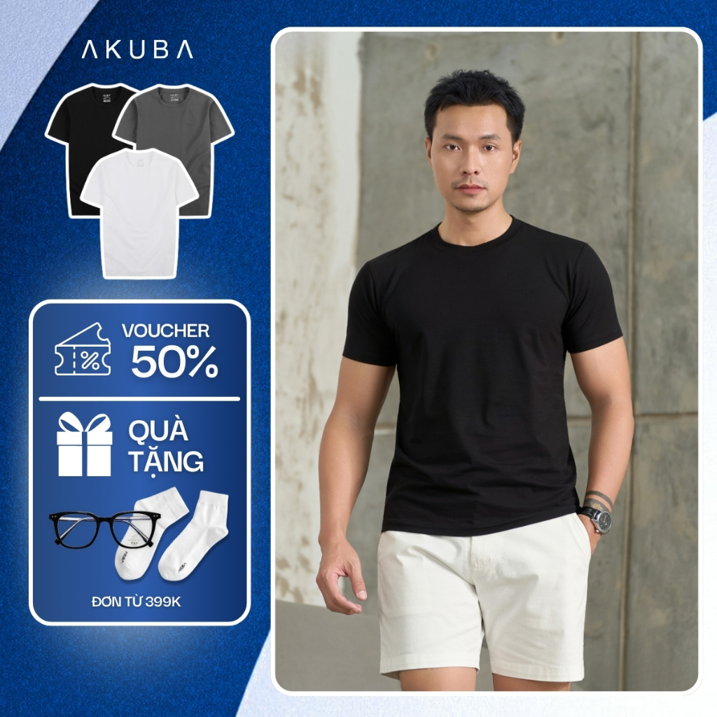 Áo Thun Nam AKUBA Tay Ngắn Trẻ Trung Thoáng Mát I 01JE0842