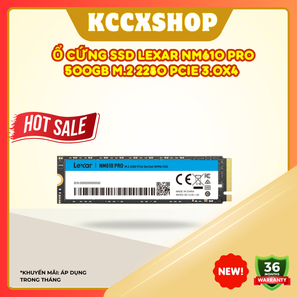 Ổ cứng SSD Lexar NM610 PRO 500GB M.2 2280 PCIe 3.0x4 (LNM610P500G-RNNNG)