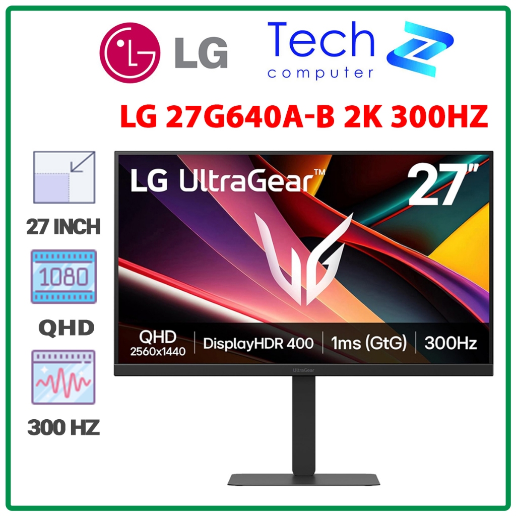 Màn Hình LG UltraGear 27G640A-B (27 inch - IPS - 2K - 300Hz - 1ms - Speaker - USB-C 15W)