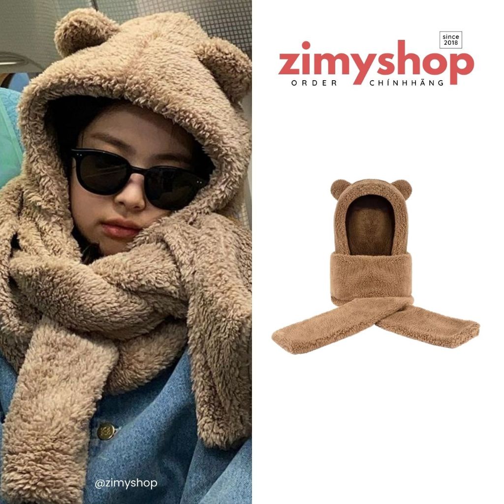 CHÍNH HÃNG MŨ GẤU BÔNG JENNIE BLACKPINK