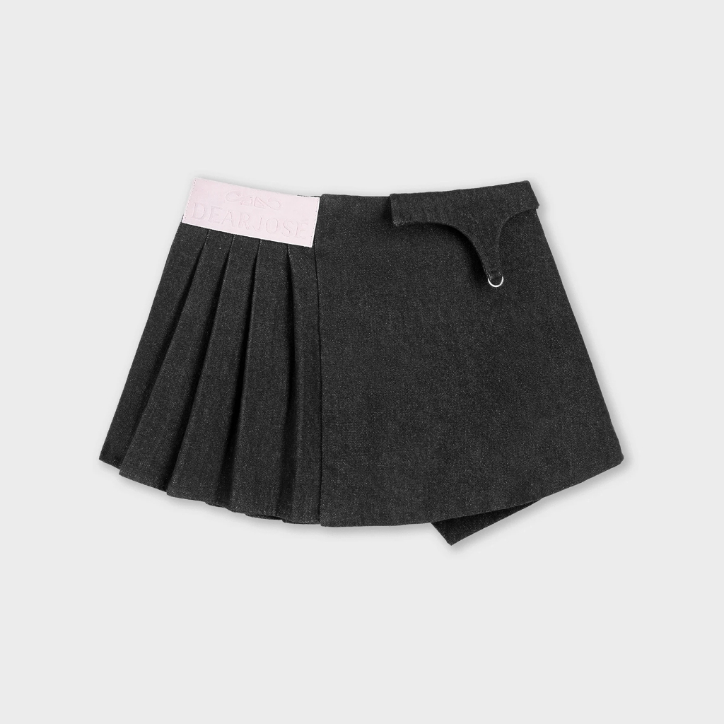 Dear José - Chân váy denim ngắn xếp ly THE RAVEN Xám | BigBuy360 - bigbuy360.vn