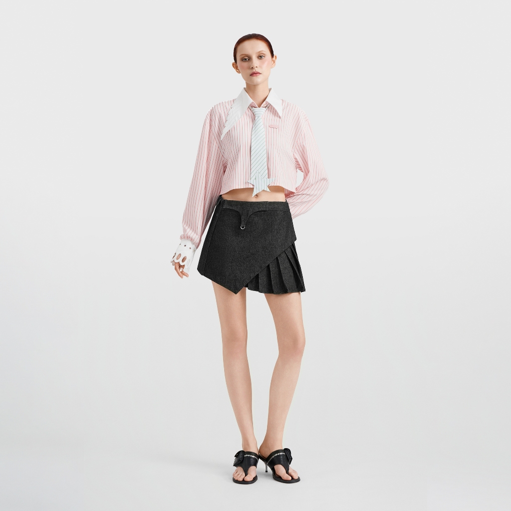 Dear José - Chân váy denim ngắn xếp ly THE RAVEN Xám | BigBuy360 - bigbuy360.vn