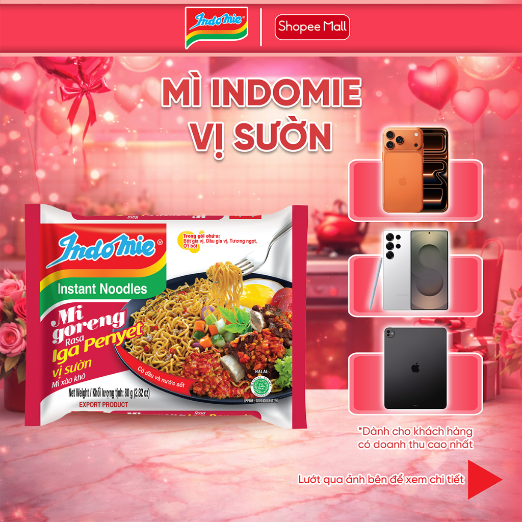Mì Indomie Vị Sườn 80g x Thùng 40 Gói