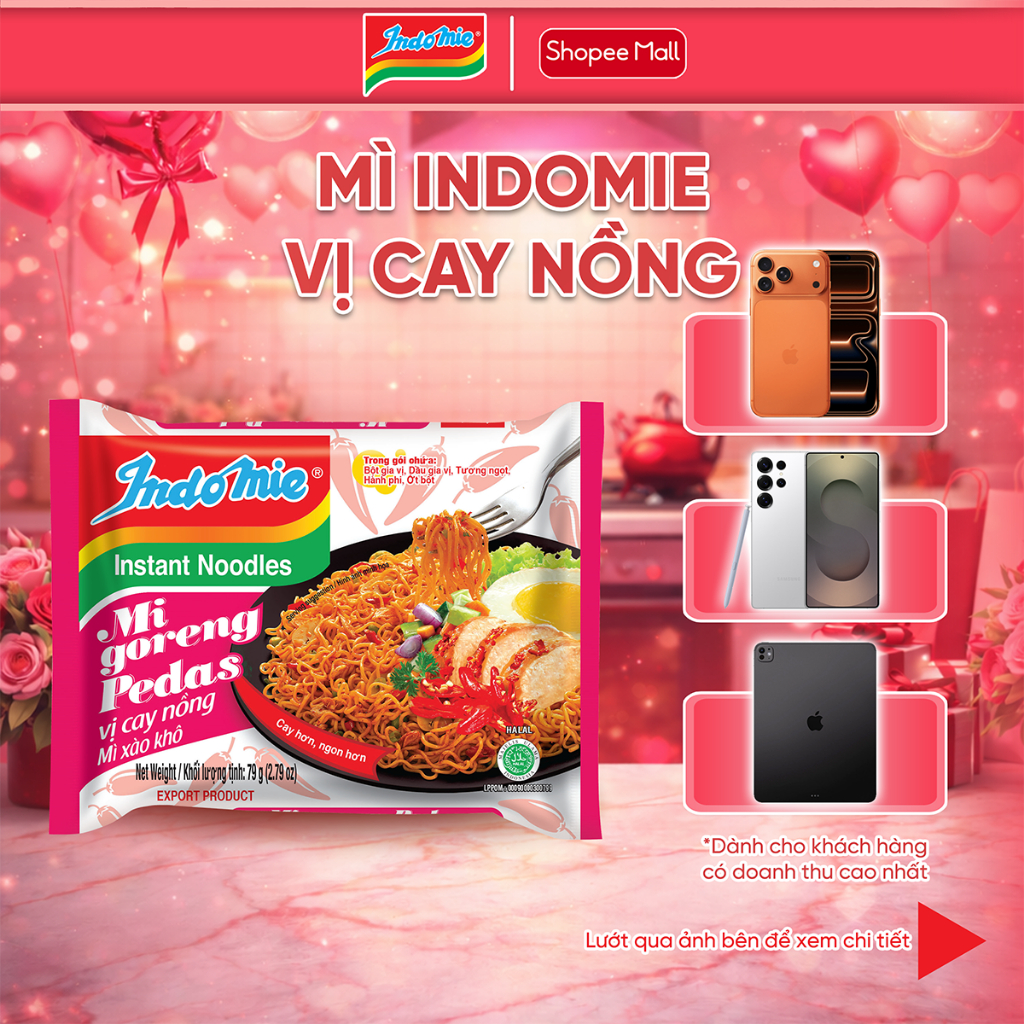 Mì Trộn Indomie Vị Cay Nồng 79g x Thùng 40 Gói