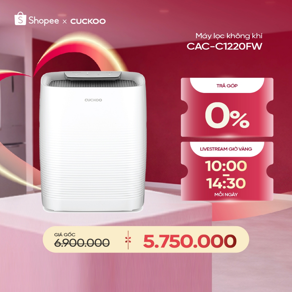 Máy lọc không khí Cuckoo CAC-C1220FW/WHCRVN(S) diện tích 37m2 - Hàng chính hãng