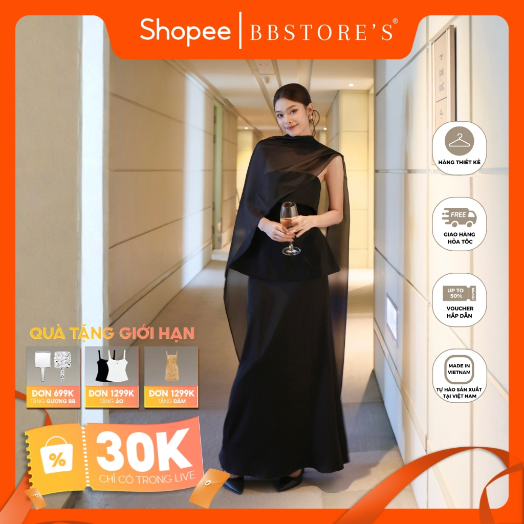 [BBSTORE'S] Khăn Choàng Tiệc Voan Tơ Thuỷ Tinh - A4364T