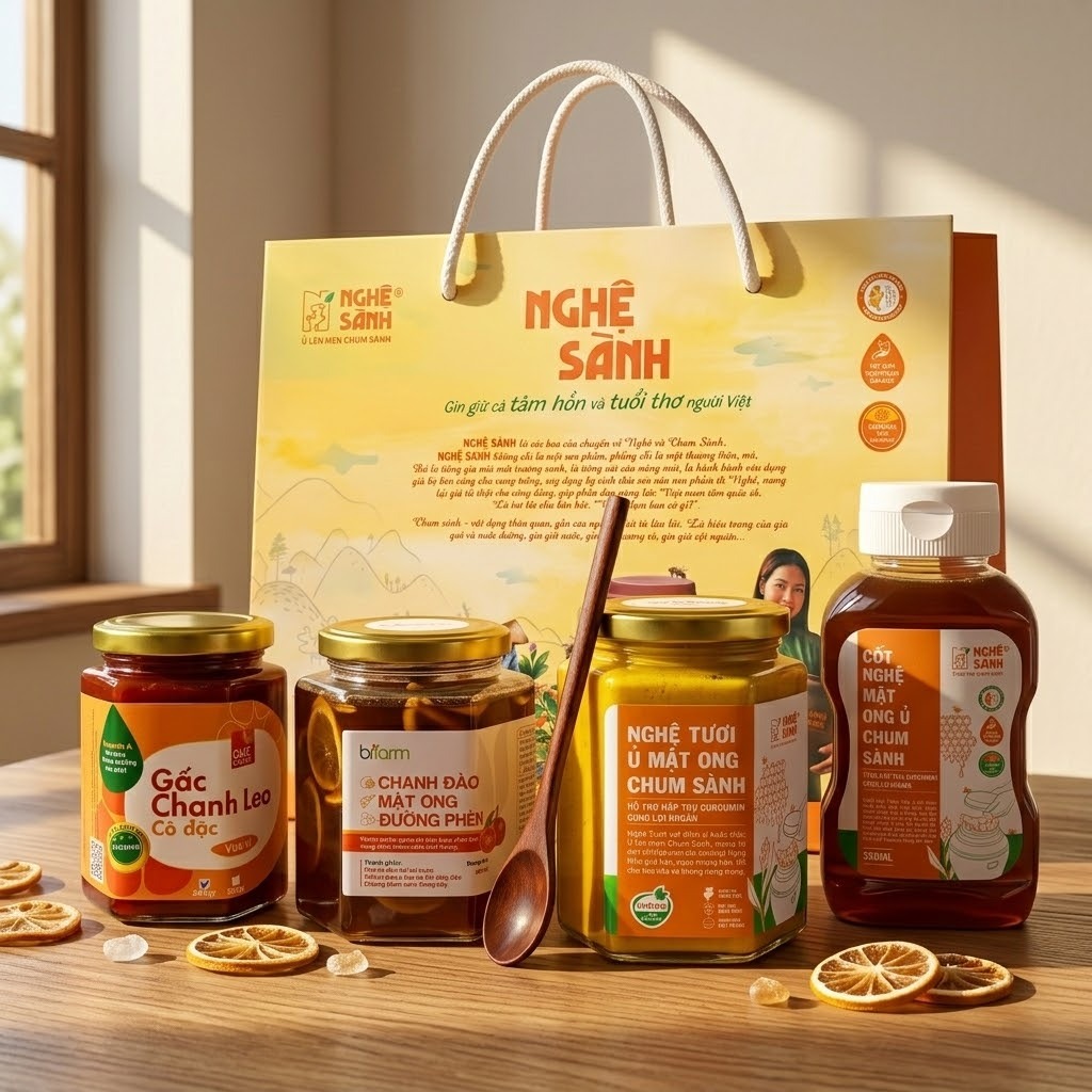 [QUÀ TẶNG 8/3 - KÈM TÚI CỐC] Set 4 Sản Phẩm Dưỡng Nhan Khỏe Vị Nghệ Sành & Bimall - Quà Tặng