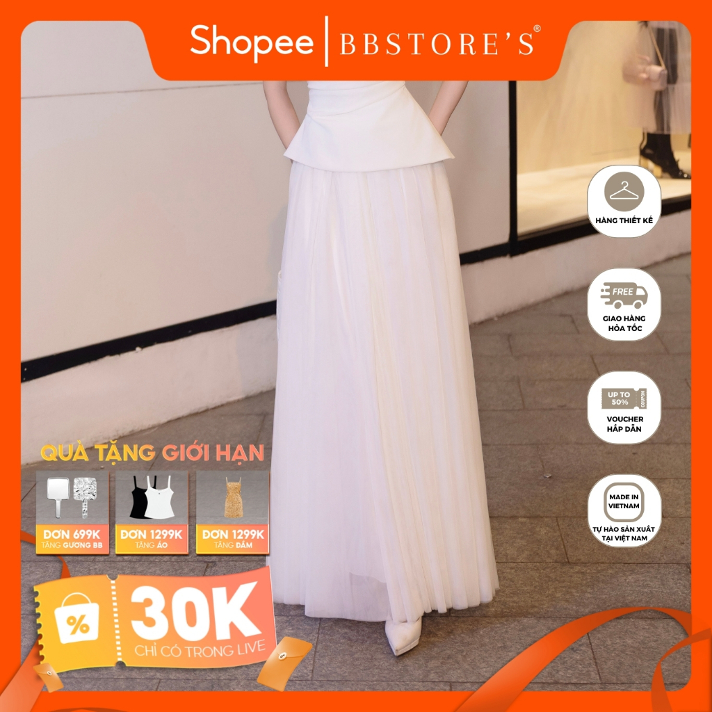 [Gracy by BBSTORE'S] Chân Váy Xòe Tiệc Dài Lưới Tulle - V4468A