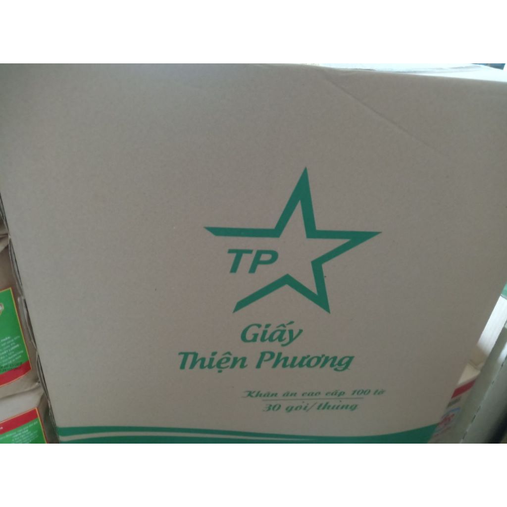 Thùng Khăn giấy vuông Thiện Phương (30 gói/thùng) - Giấy ăn vuông 33x33cm loại 1 giá sỉ cho nhà hàng