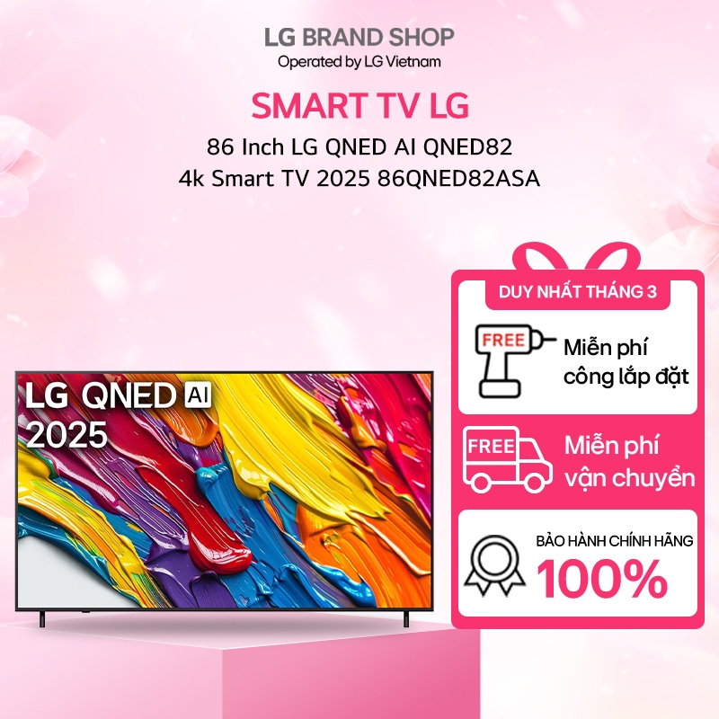 86 Inch LG QNED AI QNED82 4k Smart TV 2025 86QNED82ASA