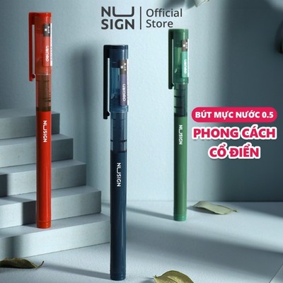 Bút bi nước Deli Cao Cấp mực gel đen ngòi 0.5mm nhiều màu nhanh khô viết thư pháp cho học sinh văn phòng